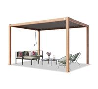 PRIMEYARD 3x4m Pergola imitation bois, lames gris-perle orientables - (400109)