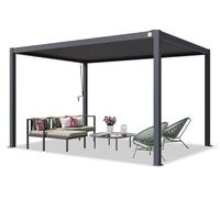 PRIMEYARD Pergola 3x4 m poteaux en aluminium avec lames orientables en acier pavillon anthracite