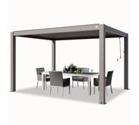 PRIMEYARD Pergola 3x4 m poteaux en aluminium avec lames orientables en aluminium pavillon gris