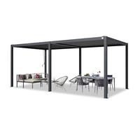 PRIMEYARD Pergola 3x6 m poteaux en Aluminium avec Lames orientables en Acier pavillon Anthracite
