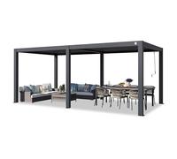 PRIMEYARD Pergola 3x6 m poteaux en Aluminium avec Lames orientables en Aluminium pavillon Anthracite