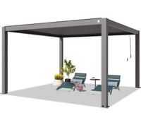 PRIMEYARD 4x4m Pergola gris-perle, lames gris-perle orientables - (400132)