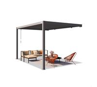 PRIMEYARD Pergola adossée 3x4 m en anthracite avec toit à lames en anthracite - (400137)