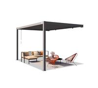 PRIMEYARD Pergola adossée 3x4 m en anthracite avec toit à lames en anthracite - (400137)