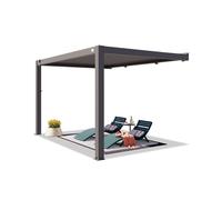 PRIMEYARD Pergola adossée 3x4 m en anthracite avec toit à lames en anthracite - (400141)