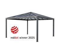 PRIMEYARD Luma 4x4 m Tonnelle de jardin, Aluminium, toit rigide - (300661)