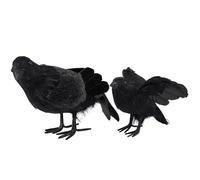 Primitives by Kathy Ensemble de gardien de corbeau classique noir - Décoration d'intérieur saisonnière avec accents texturés et pieds métalliques - Parfait pour Halloween et les affichages sur le
