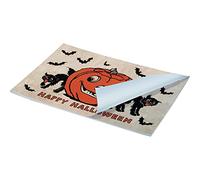 Primitives by Kathy Lot de 24 Sets de Table en Papier - Style rétro Happy Halloween Citrouille et Chauve-Souris Chats Noirs - Usage Unique 44,5 x 30,5 cm