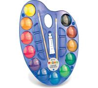 PRIMO aquarelle MAXI JUMBO 35 cm palette 12 couleurs + 2 pinceaux + badigeon