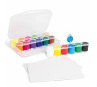 Primo 416tb18asp Set De Peinture Acrylique Fine En Pot De 25 Ml. Mallette Multifonction Contenant 12 Couleurs Normals. 4 Fluo. Or. A