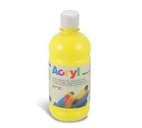 PRIMO Lot de 3 Flacons Soft Plastique Peinture Acrylique Fine FLUO 500 ml Jaune Primaire 201