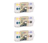 Primo Lot De 3 Pastilles D'aquarelle Fine En Godet Rempla¿Able, 12 Couleurs. ¿ 30 Mm