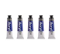 Primo Lot De 5 Tubes Aluminium 18ml Peinture Acrylique Turquoise 500