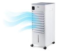 PRIMO PR582AC Rafraîchisseur d’air mobile 3-en-1 - Refroidisseur d’air, ventilateur & humidificateur - Circulation d’air refroidie à l’eau - 7 L - Blanc Blanc/Gris