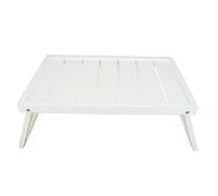 PrimoLiving Plateau de lit pliable en bois blanc - Bord surélevé et poignées latérales avec pieds pliables pour le petit déjeuner au lit et servir le plateau de petit-déjeuner P-14875
