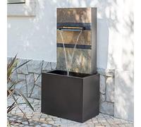 Primrose 100 cm Zinc et Pierre Lame Noire Cascade Caractéristique d'eau Extérieure avec Lumières LED