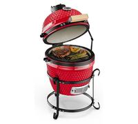 Princesize Kamado-Grill Barbecue en céramique Grille de barbecue en acier inoxydable Barbecue fumoir BBQ rouge