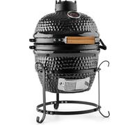 Princesize Kamado-Grill Barbecue en céramique Grille de barbecue en acier inoxydable Barbecue fumoir BBQ noir