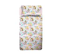 Princess, Drap de lit 100% Coton, Drap Plat, Drap Plat, taie d'oreiller, Rose, Disney, 100% Coton, Produit Officiel