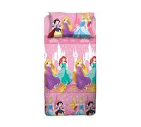 Princess, Parure de lit 1 Place et demie, Parure de lit 1 Place et demie Disney, Drap de Dessus, Drap avec Angles, taie d'oreiller, Rose, Disney, 100% Coton, Produit Officiel