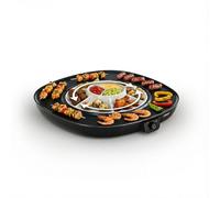 Princess plancha rotative Chef Pirouette - Plateau de Service Automatique - Surface 45 x 45 cm - Thermostat Réglable jusqu’à 220 °C - Revêtement Antiadhésif - 6 Spatules Incluses - 103260