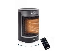 Princess Radiateur Céramique, 1500 W, Oscillation 45°, Minuterie 1-24 h | Thermostat réglable, Télécommande, Écran LED, Poignée intégrée, Protection surchauffe, 01.344524.01.001