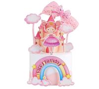 Princesse Decoration Gateau Anniversaire Fille, Baby Shower Cake Toppers, Decoration Happy Birthday, Cupcake ToppersGâteau Toppers pour Décoration Anniversaire Enfant Fille