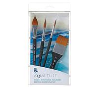PRINCETON Aqua Elite - Set Essentiel - 4 pinceaux synthétiques manche court pour l'aquarelle séries P4850