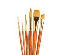 Princeton Art & Brush Lot de pinceaux Taklon synthétiques dorés - 6 kg - Transparent