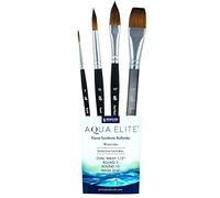 Princeton Artist Brush Co. Aqua Elite Professional 4850 Series Lot de 4 pinceaux synthétiques Kolinsky pour Aquarelle - Pinceaux Aquarelle ou Gouache - Pinceaux de Peinture d'artiste