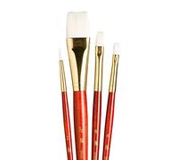 Princeton Brush Real Value 4-Brush White Taklon Brush Set, Round 2, Shader 4, 8,
