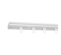 Print Cycero packaging Rail pour rideaux 1 voie 100cm - avec glisseurs à cliquer - Modèle en PVC blanc à glissement intérieur - Idéal pour voiles coulissants - Kit complet avec accessoires