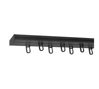 Print Cycero packaging Rail pour rideaux 2 voies 100cm - avec glisseurs à plis - Rail en PVC noir à glissement intérieur - Idéal pour voiles coulissants - Kit complet avec accessoires