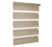 Print Cycero packaging Store Double Klemmfix sans perçage 80 x 220 cm, Store pour fenêtres et Portes, avec Clips - Store de fenêtre - Store zébré, translucide et occultant - Marron Clair