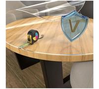PRINT.GG Nappe Ronde Transparente Cristal avec Bords Biseautés ou Mate avec Bords Droits 2mm sur Mesure, Protection Table Extérieur Intérieur Lavable, Film PVC Table sur Mesure
