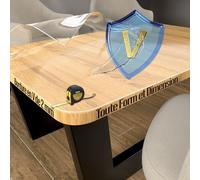 PRINT.GG Nappe Transparente Cristal ou Mate Épaisse 2mm sur Mesure, Protection Table Extérieur Intérieur Lavable Ronde Rectangulaire, Nappe Protège Table Bureau sur Mesure, Film PVC Bords Biseautés