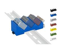 Print Worth Triple support de rail DIN 3D pour tous les 14 plateaux de la série Mini : 1, 1-LR, 1PM, 1PM-LR, PM, EM (Wave/Plus, G3, G4) DIN Rail Bracket (35 mm) (Bleu (Prime))