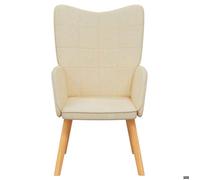 ""Printemps 2026 Soldes""1 PC Fauteuil d'appoint - CHAISE TV - Chaise de relaxation Crème Tissu - 61,5x69x95,5 cm 2_141117