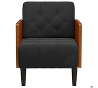 ""Printemps 2026 Soldes""1 PC Fauteuil d'appoint - CHAISE TV - Fauteuil avec accoudoirs noir 55 cm velours - 61x68x74,5 cm 2_178655