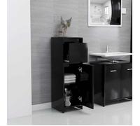 ""Printemps 2026 Soldes""Armoire de salle de bain - desgin classique - Meuble de rangement - Noir 30x30x95 cm Bois d'ingénierie 2_8991
