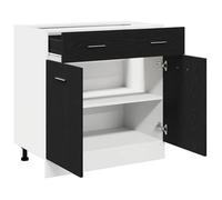 ""Printemps 2026 Soldes""Armoire suspendue pour cuisine - Placard mural - avec rangement - avec tiroir Chêne noir 80 x 31 x 81,5 cm 82