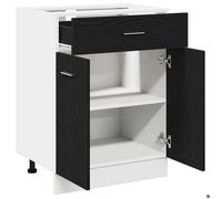 ""Printemps 2026 Soldes""Armoire suspendue pour cuisine - Placard mural - avec rangement - avec tiroir Chêne noir 60 x 46 x 81,5 cm 27