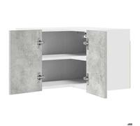 ""Printemps 2026 Soldes""Armoire suspendue pour cuisine - Placard mural - avec rangement - Gris béton et Blanc 57 x 57 x 40 cm 1318156
