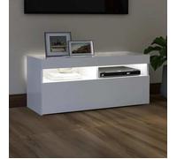 ""Printemps 2026 Soldes""Armoire TV/TABLE TV - Blanc - NEUF - Meuble TV avec lumières LED blanc 90x35x40 cm 2_641871