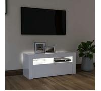 ""Printemps 2026 Soldes""Armoire TV/TABLE TV - Blanc - NEUF - Meuble TV avec lumières LED blanc brillant 90x35x40 cm 2_222462