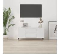 ""Printemps 2026 Soldes""Armoire TV/TABLE TV - Blanc - NEUF - Meuble TV Blanc 102x44,5x50 cm Bois d'ingénierie 2_378746