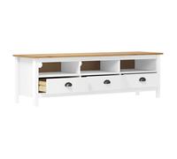 ""Printemps 2026 Soldes""Armoire TV/TABLE TV - Blanc - NEUF - Meuble TV Hill Range Blanc 158x40x47 cm Bois de pin solide 2_259120