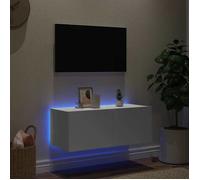 ""Printemps 2026 Soldes""Armoire TV/TABLE TV - Blanc - NEUF - Meuble TV mural avec lumières LED blanc 80x35x31 cm 2_465219
