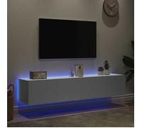 ""Printemps 2026 Soldes""Armoire TV/TABLE TV - Blanc - NEUF - Meubles TV muraux avec lumières LED 2 pcs blanc 80x35x31 cm 2_141406