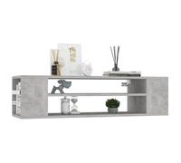 ""Printemps 2026 Soldes""Armoire TV/TABLE TV - Gris - NEUF - Meuble TV suspendu Gris béton 100x30x26,5 cm Bois d’ingénierie 2_729069